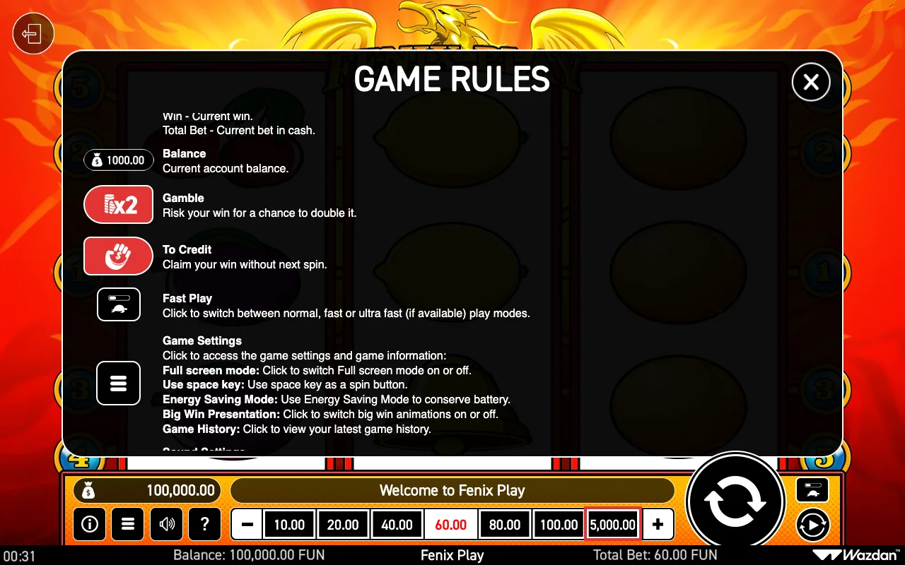 Game rules, page 5 — Fenix Play
