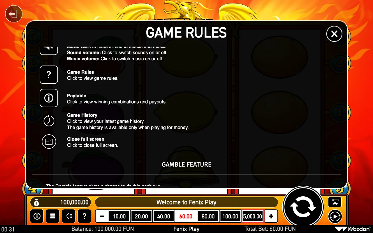 Game rules, page 6 — Fenix Play
