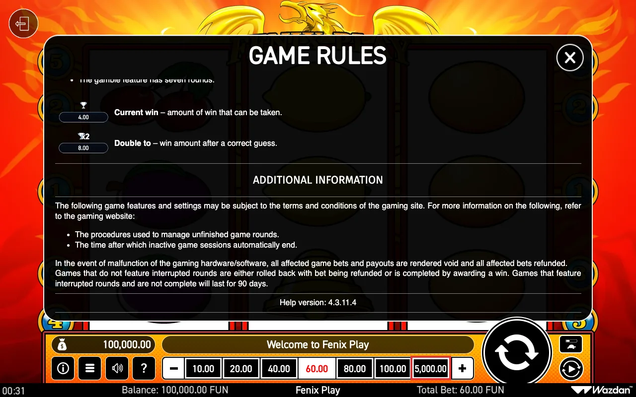 Game rules, page 7 — Fenix Play
