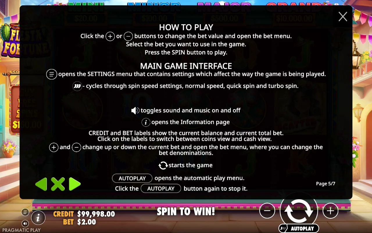 How to play — Fiesta Fortune