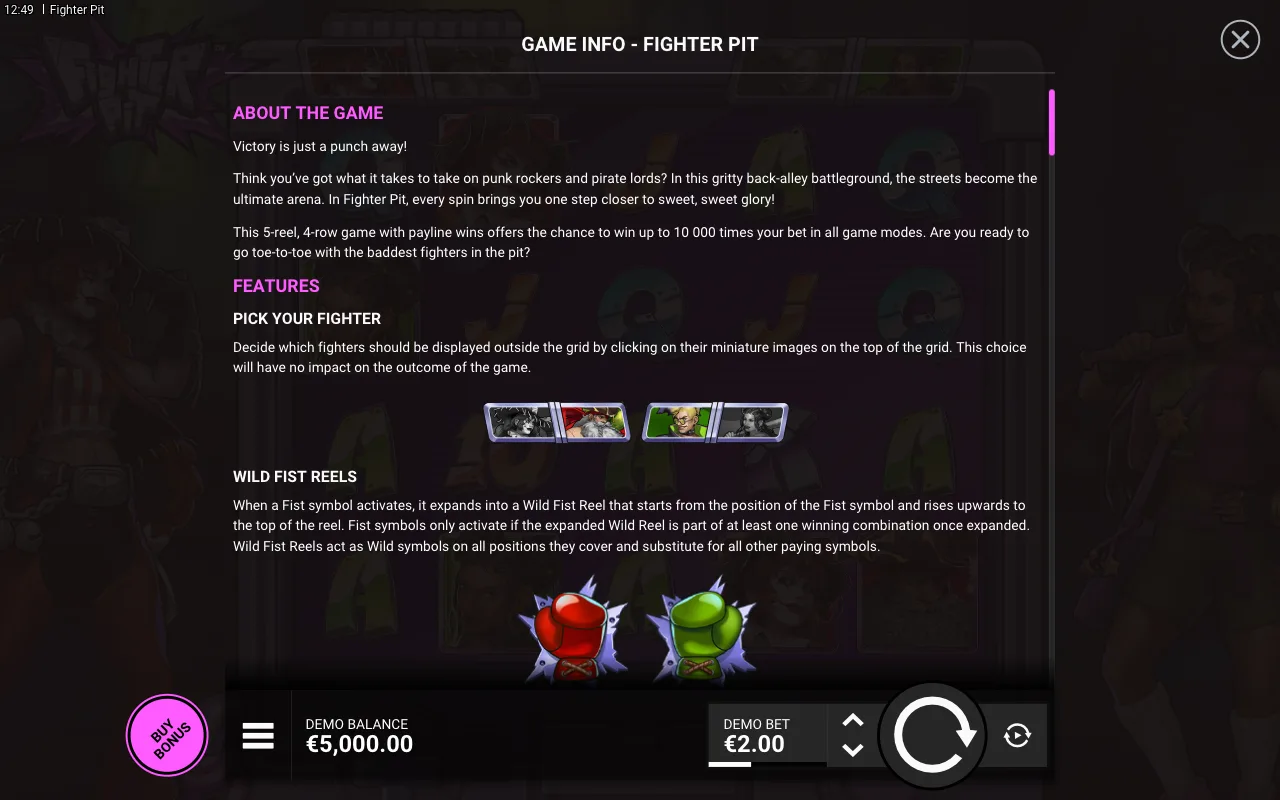 Game rules, page 1 — Fighter Pit