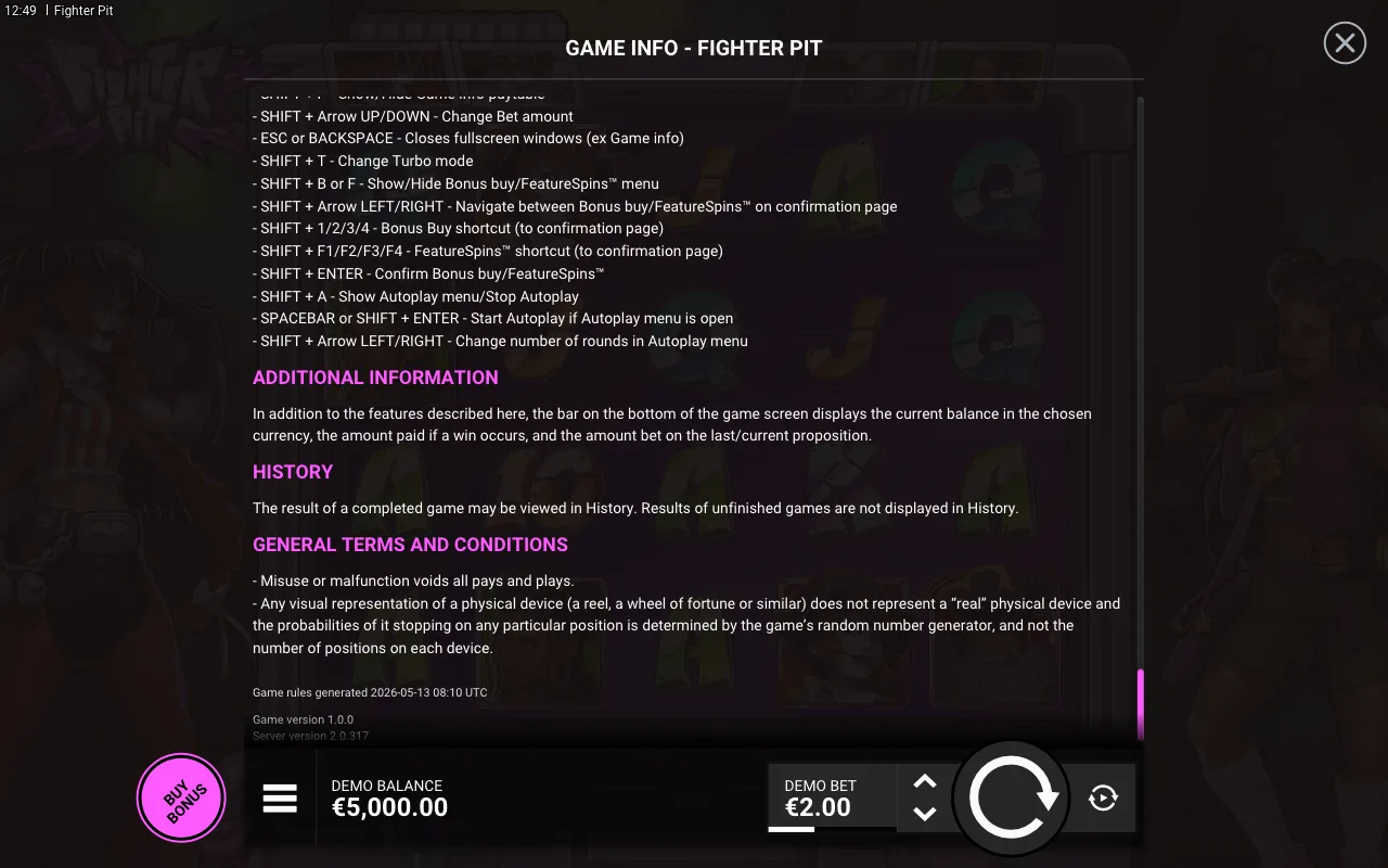 Game rules, page 9 — Fighter Pit