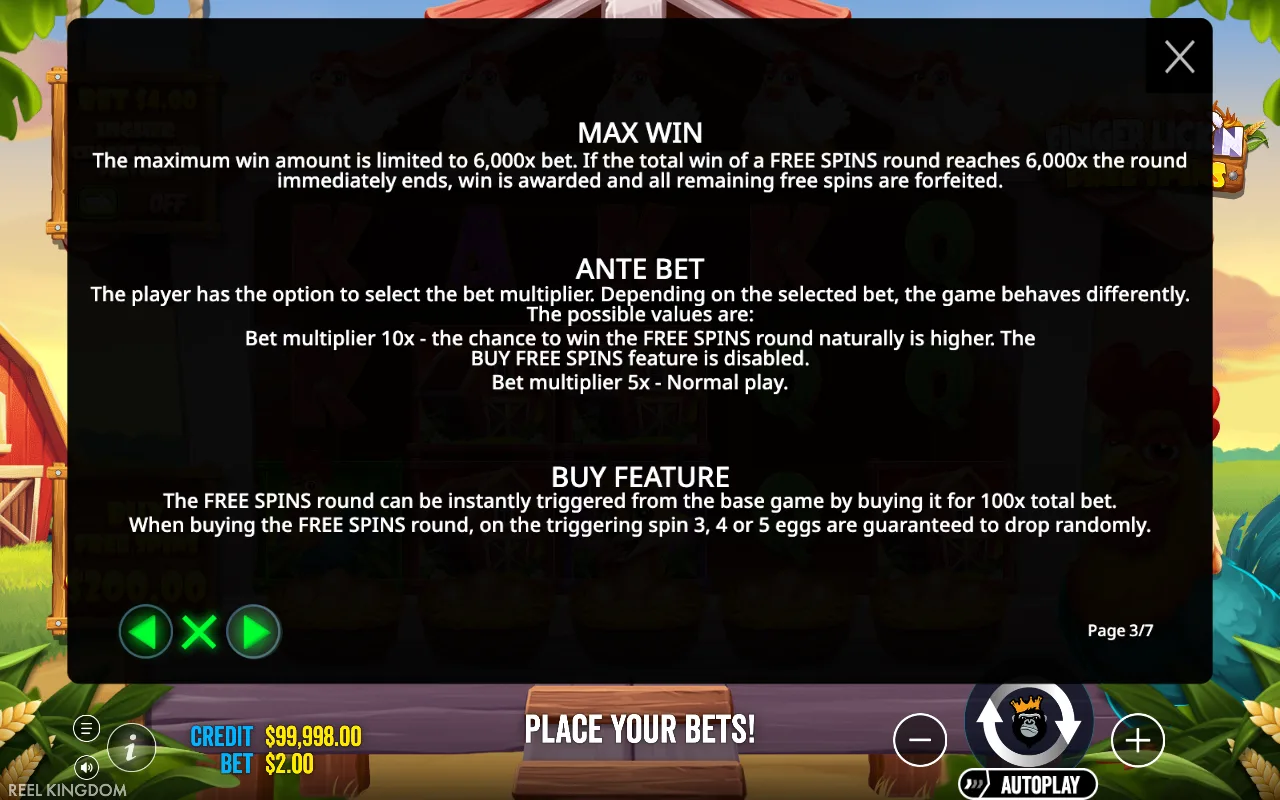 Max win — Finger Lickin' Free Spins