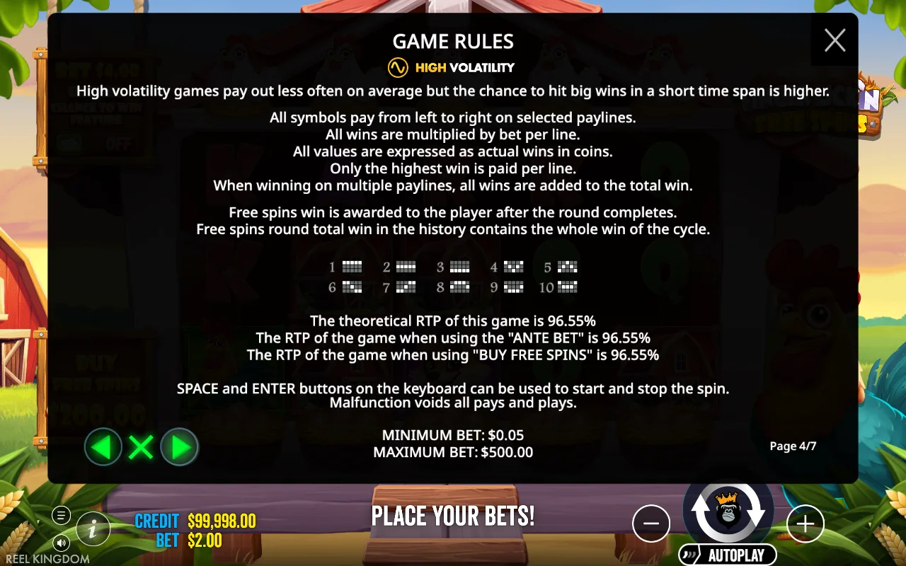 High volatility — Finger Lickin' Free Spins