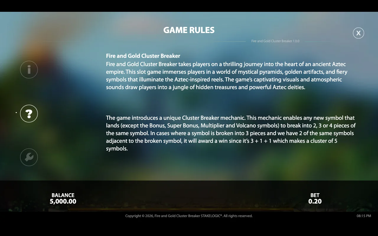 Game rules, page 2 — Fire And Gold Cluster Breaker