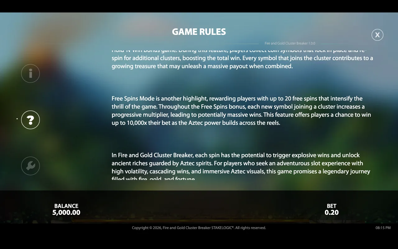 Game rules, page 4 — Fire And Gold Cluster Breaker