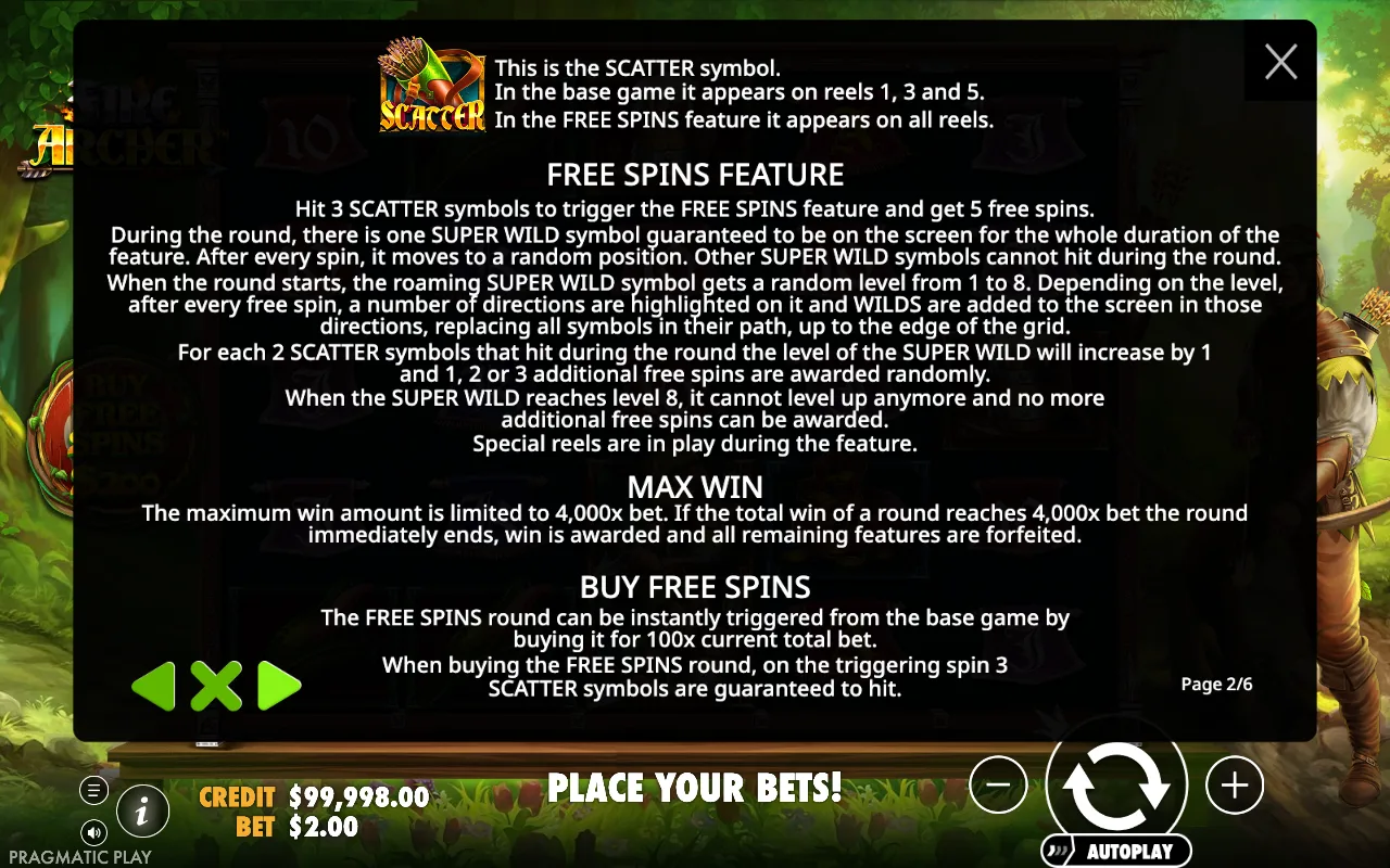 Free spins feature — Fire Archer