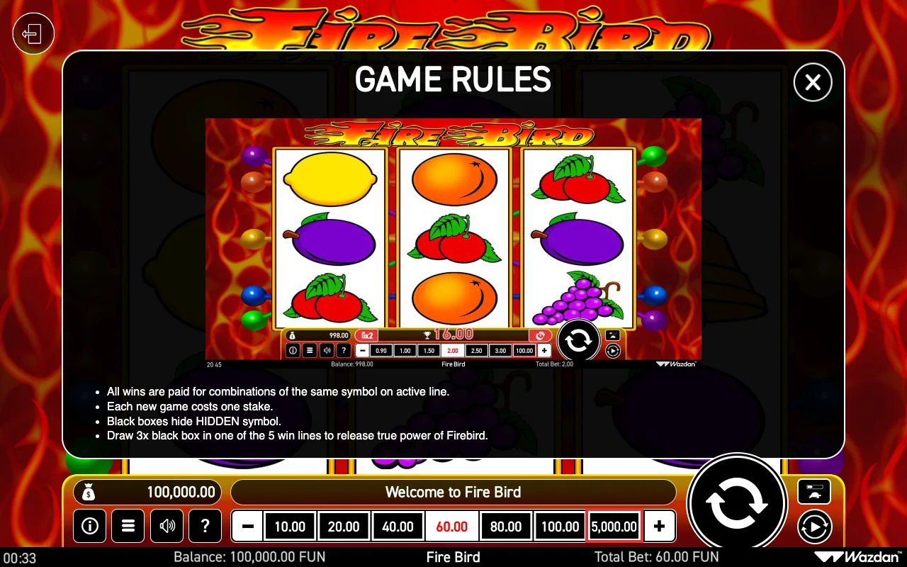 Game rules, page 2 — Fire Bird