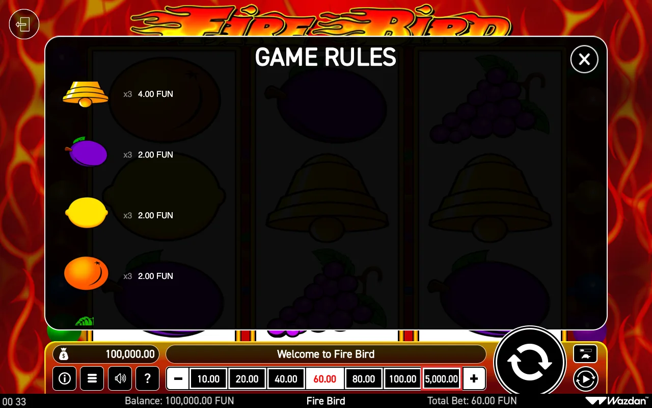 Game rules, page 3 — Fire Bird