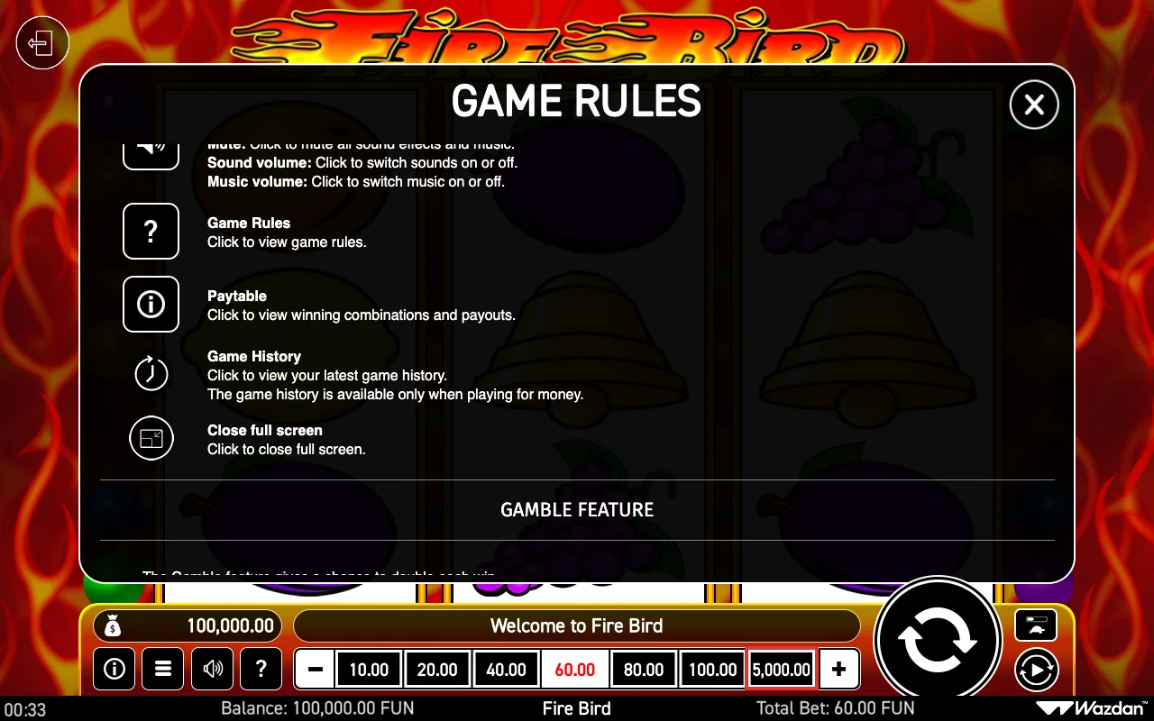 Game rules, page 6 — Fire Bird
