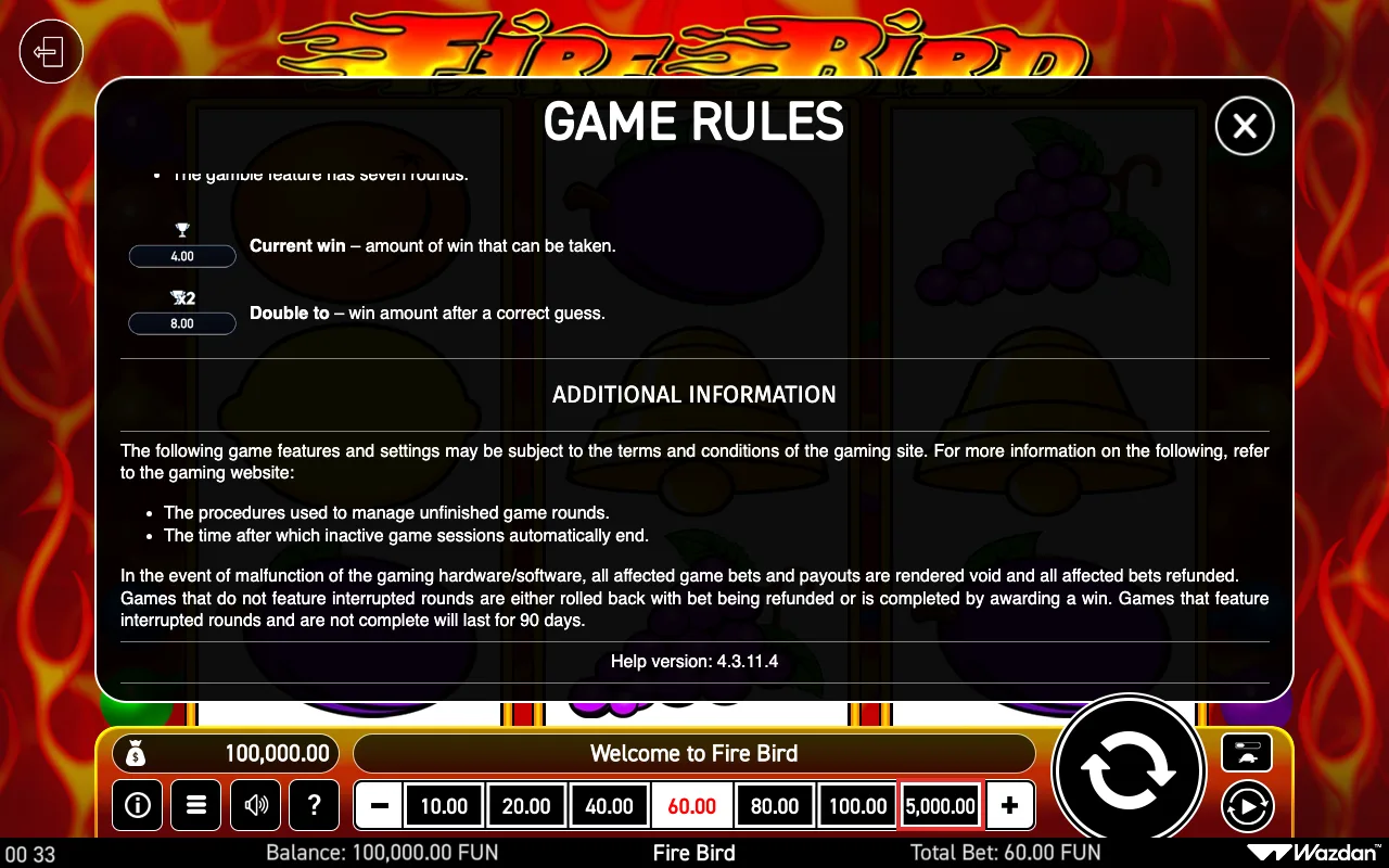 Game rules, page 7 — Fire Bird