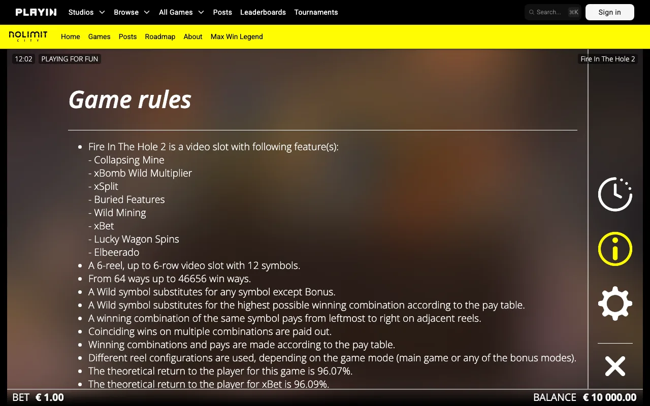 Game rules, page 1 — Fire in the Hole 2