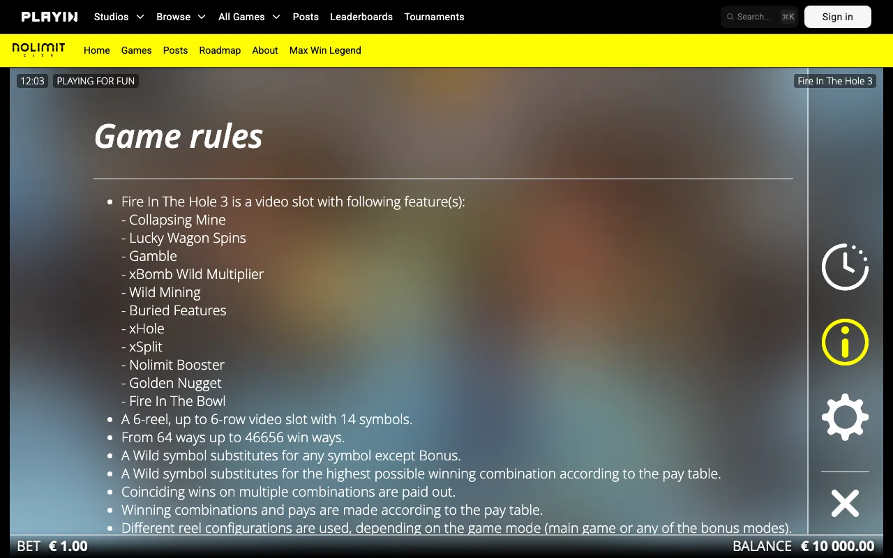 Game rules, page 1 — Fire in the Hole 3