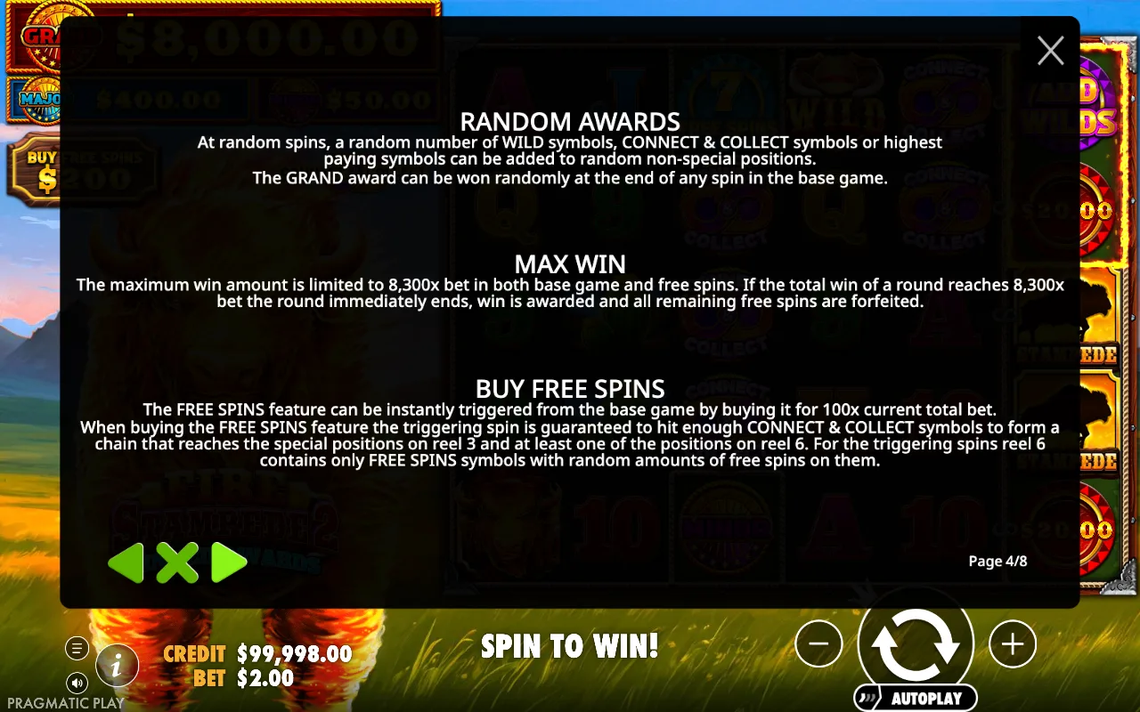 Max win — Fire Stampede 2