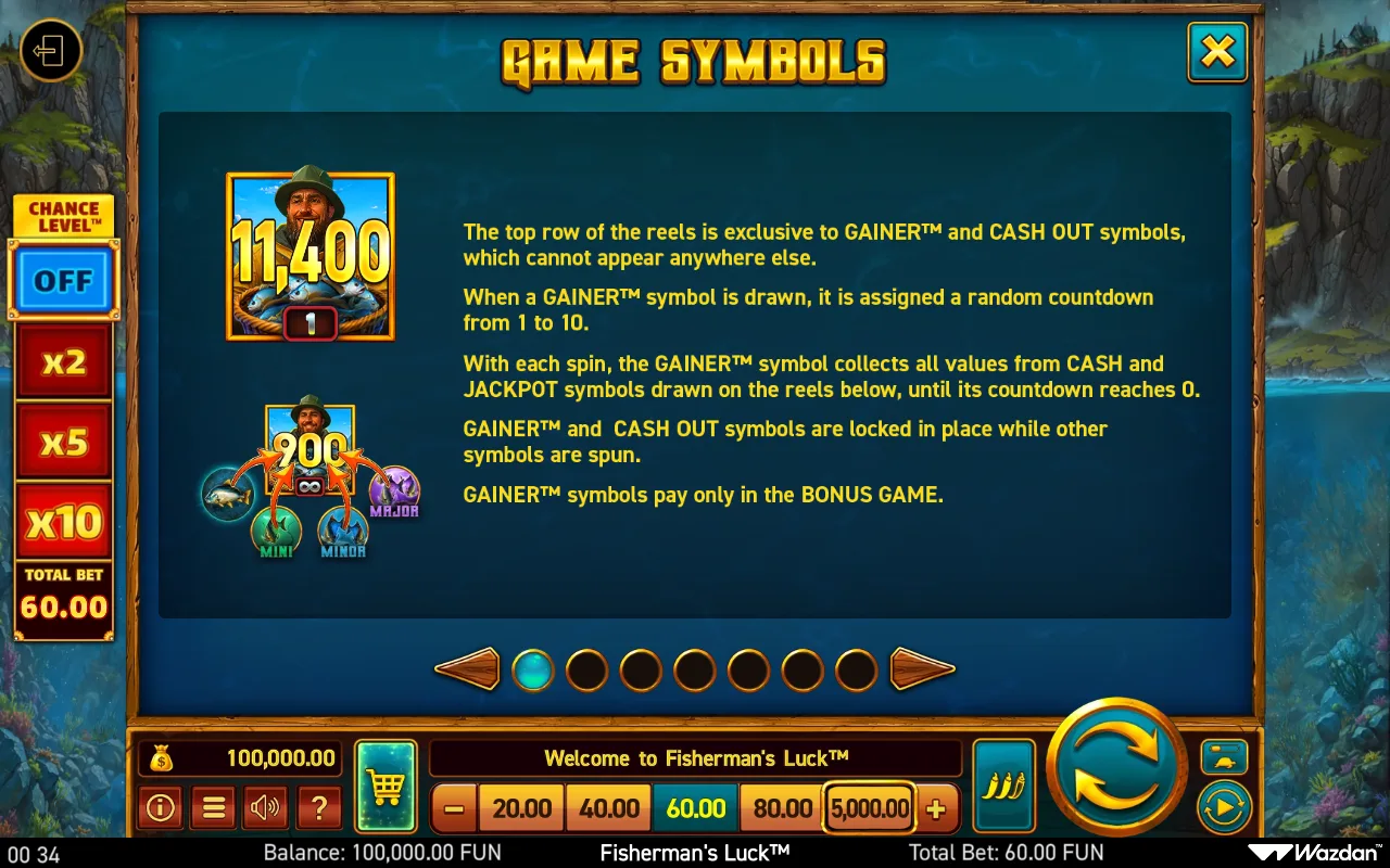 Game rules, page 1 — Fishermans Luck