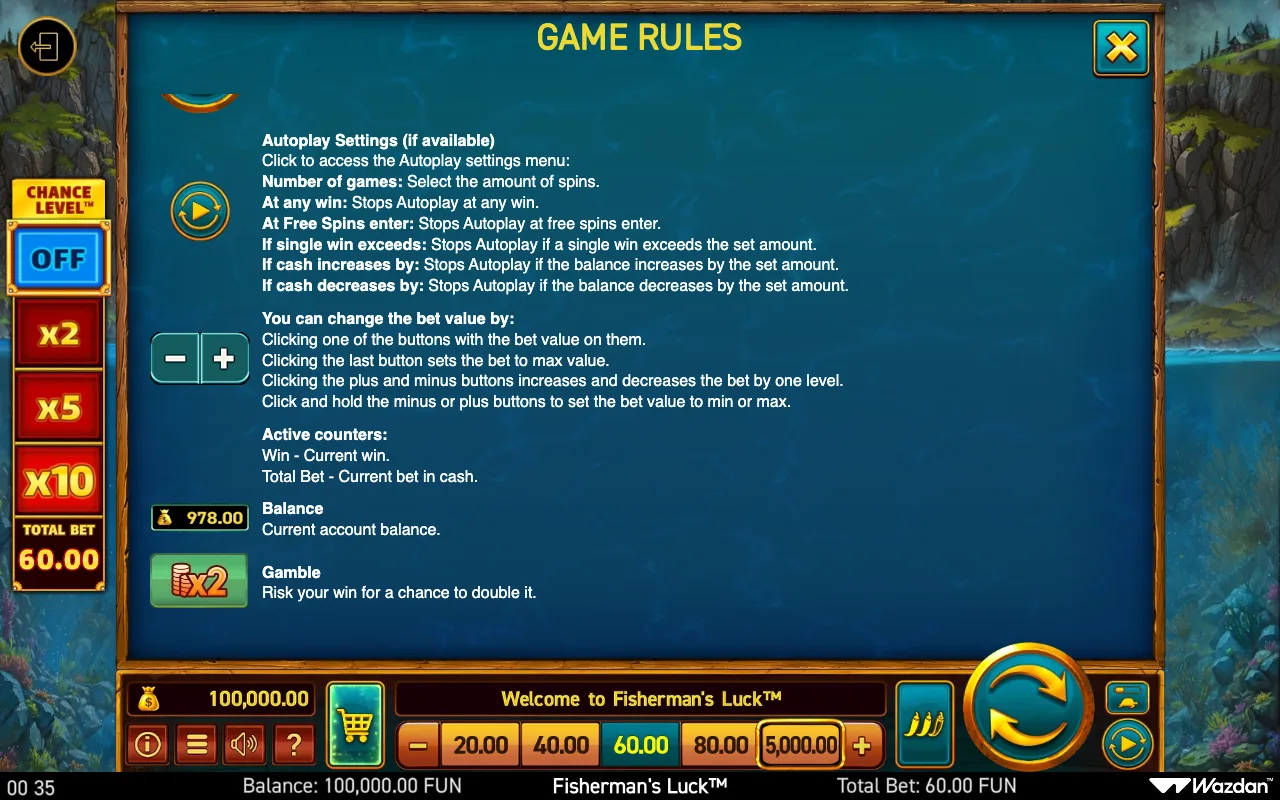 Game rules, page 11 — Fishermans Luck