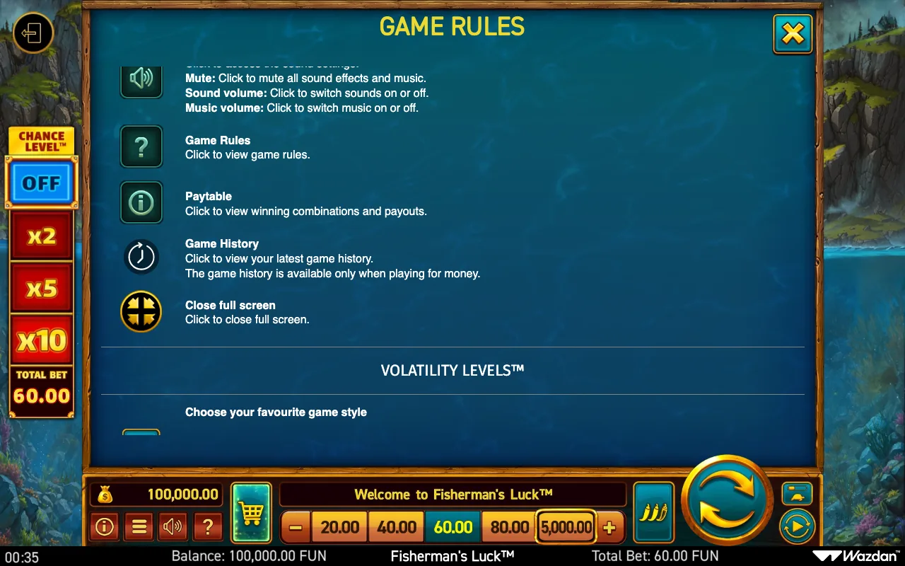 Game rules, page 12 — Fishermans Luck