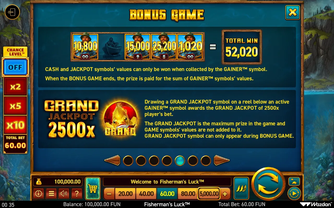 Game rules, page 5 — Fishermans Luck
