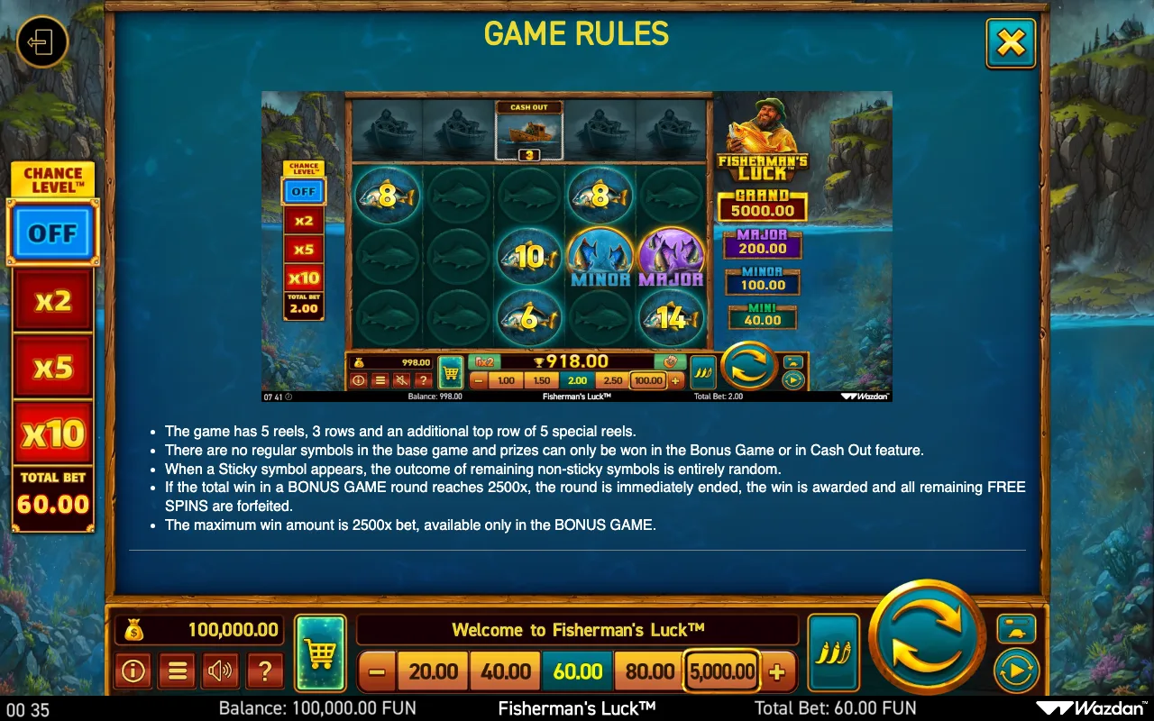 Game rules, page 8 — Fishermans Luck