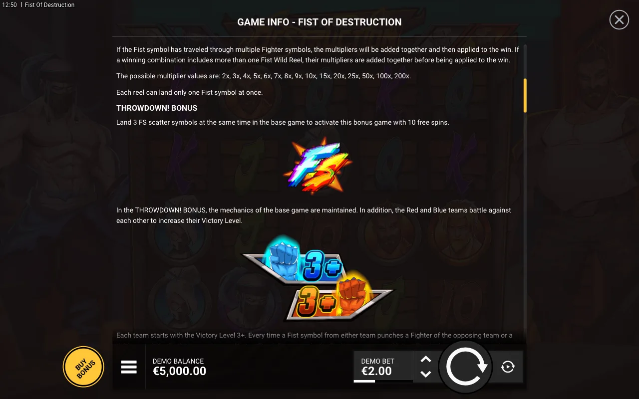 Game rules, page 2 — Fist of Destruction