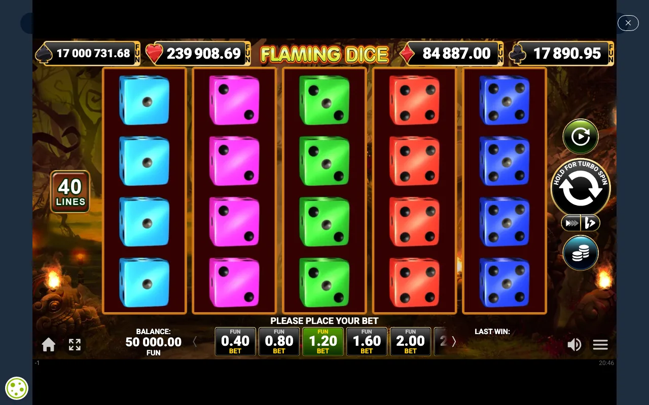 The base game — Flaming Dice