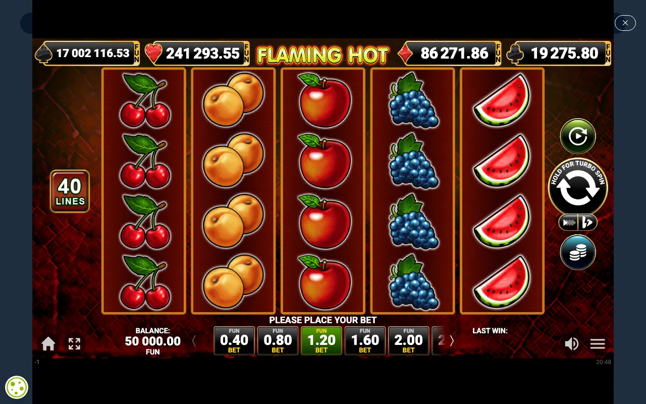 The base game — Flaming Hot