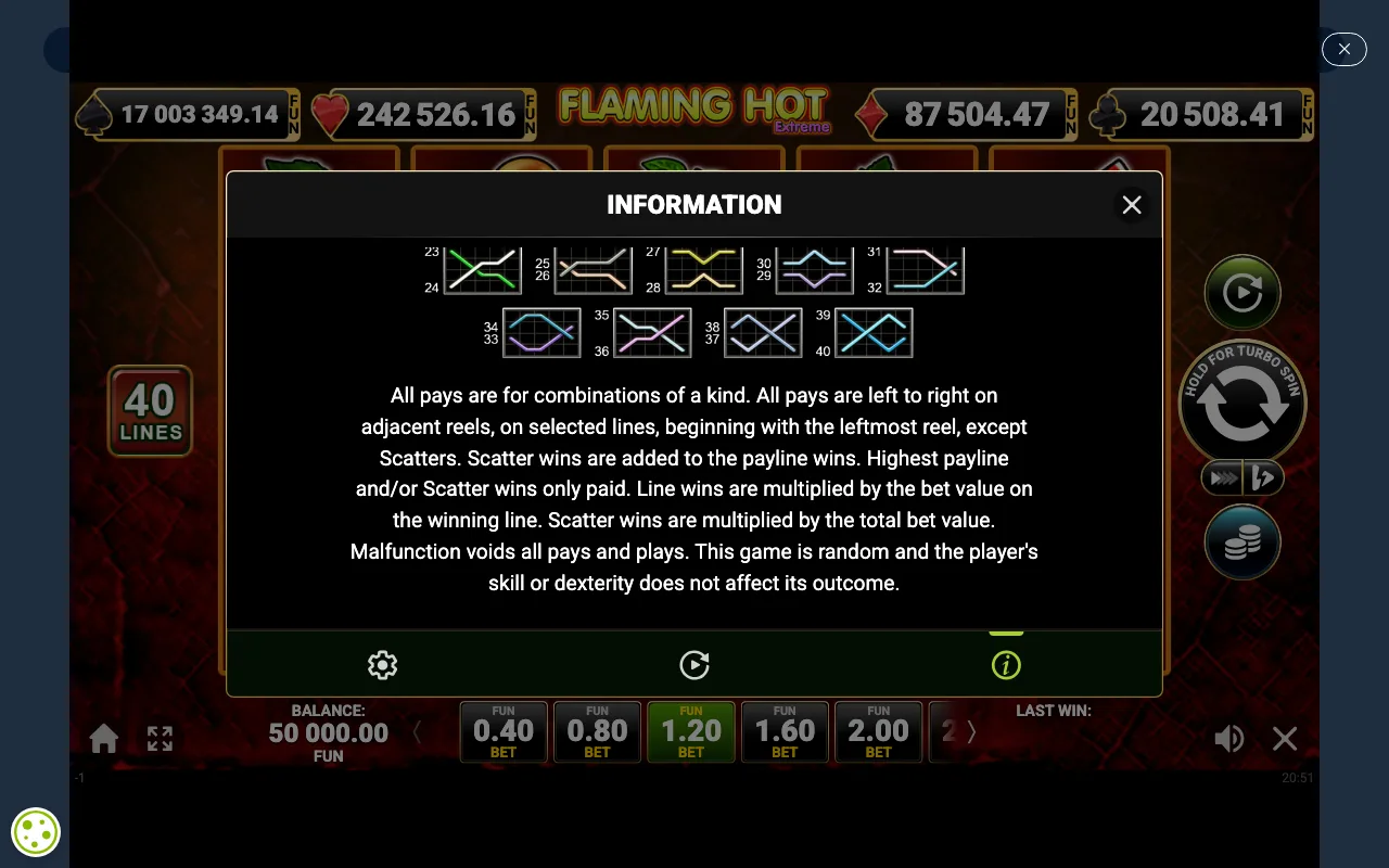 Game rules, page 6 — Flaming Hot Extreme