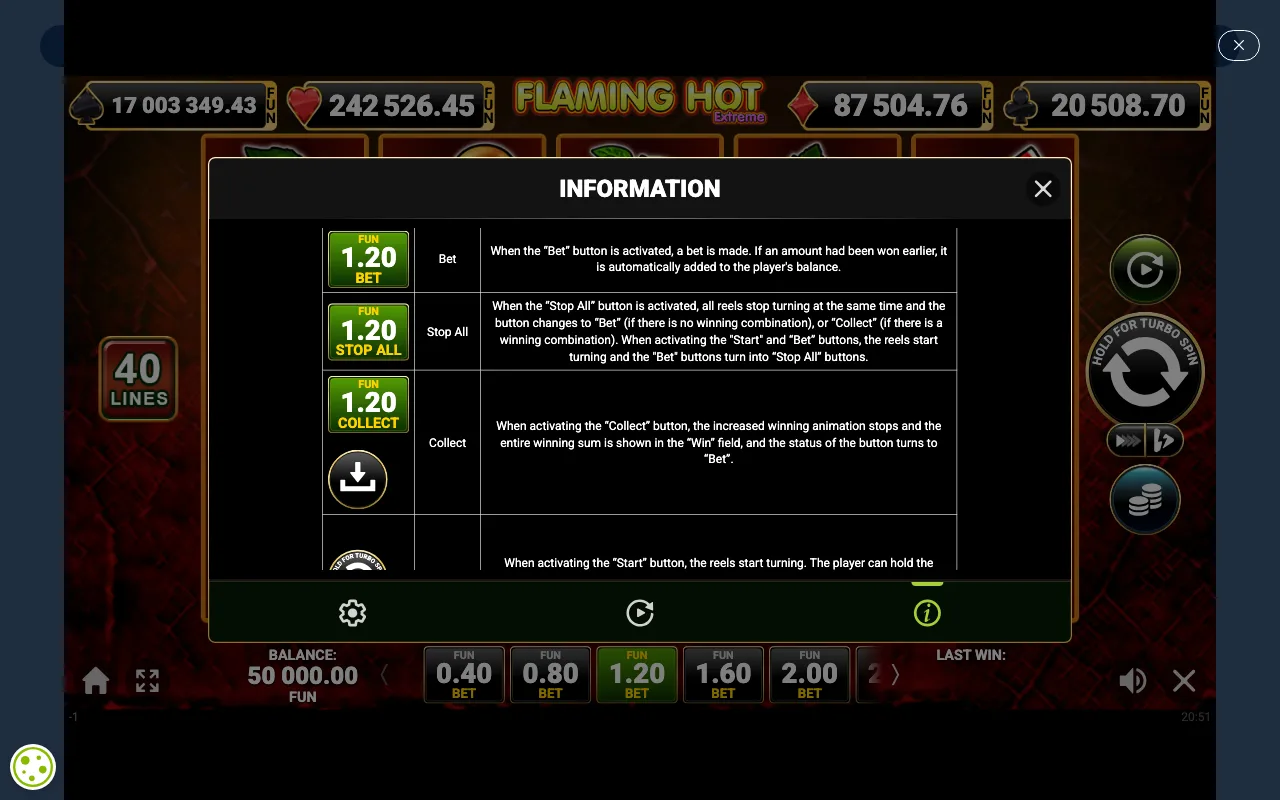 Game rules, page 7 — Flaming Hot Extreme
