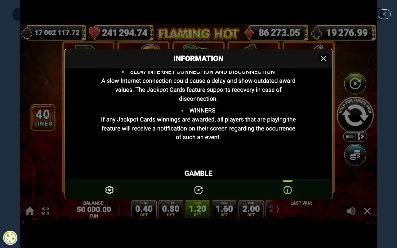 Game rules, page 3 — Flaming Hot