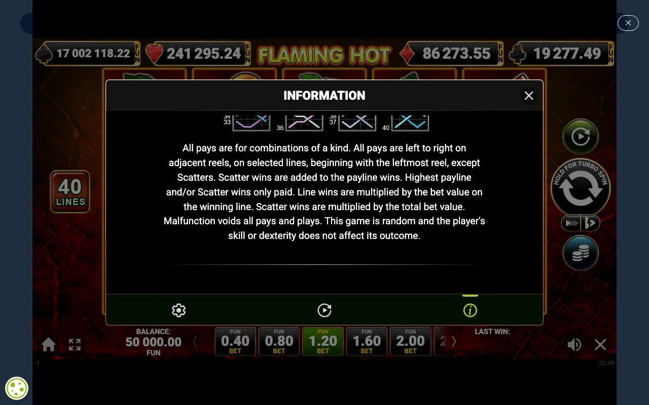 Game rules, page 5 — Flaming Hot