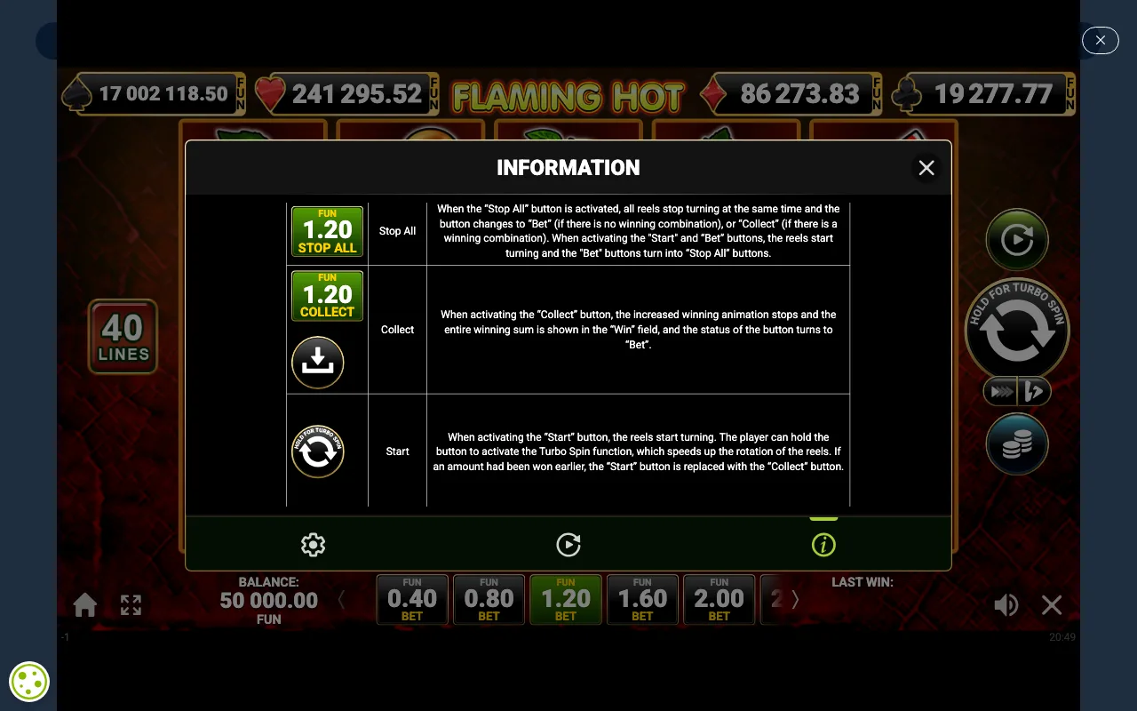 Game rules, page 6 — Flaming Hot