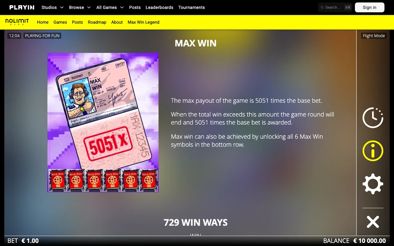 Max win — Flight Mode