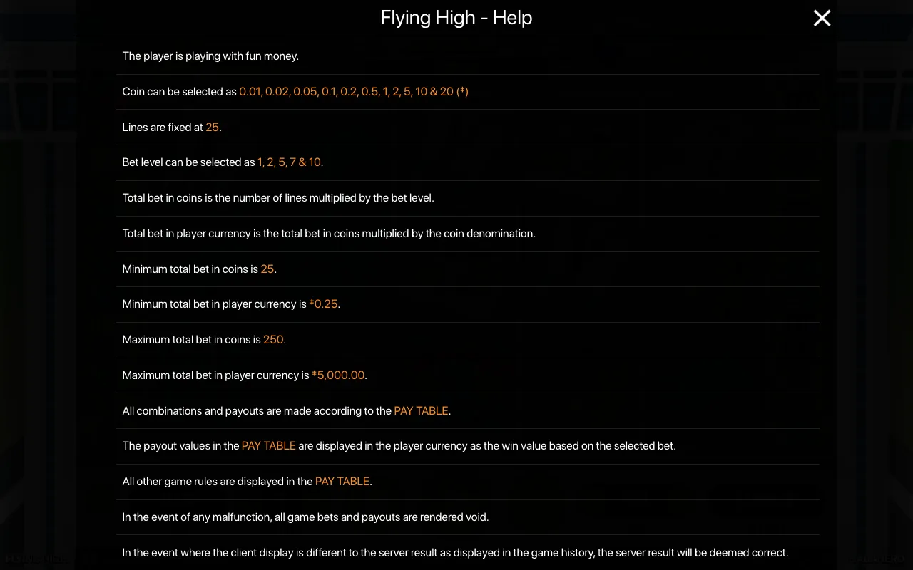 Règles du jeu, page 1 — Flying High