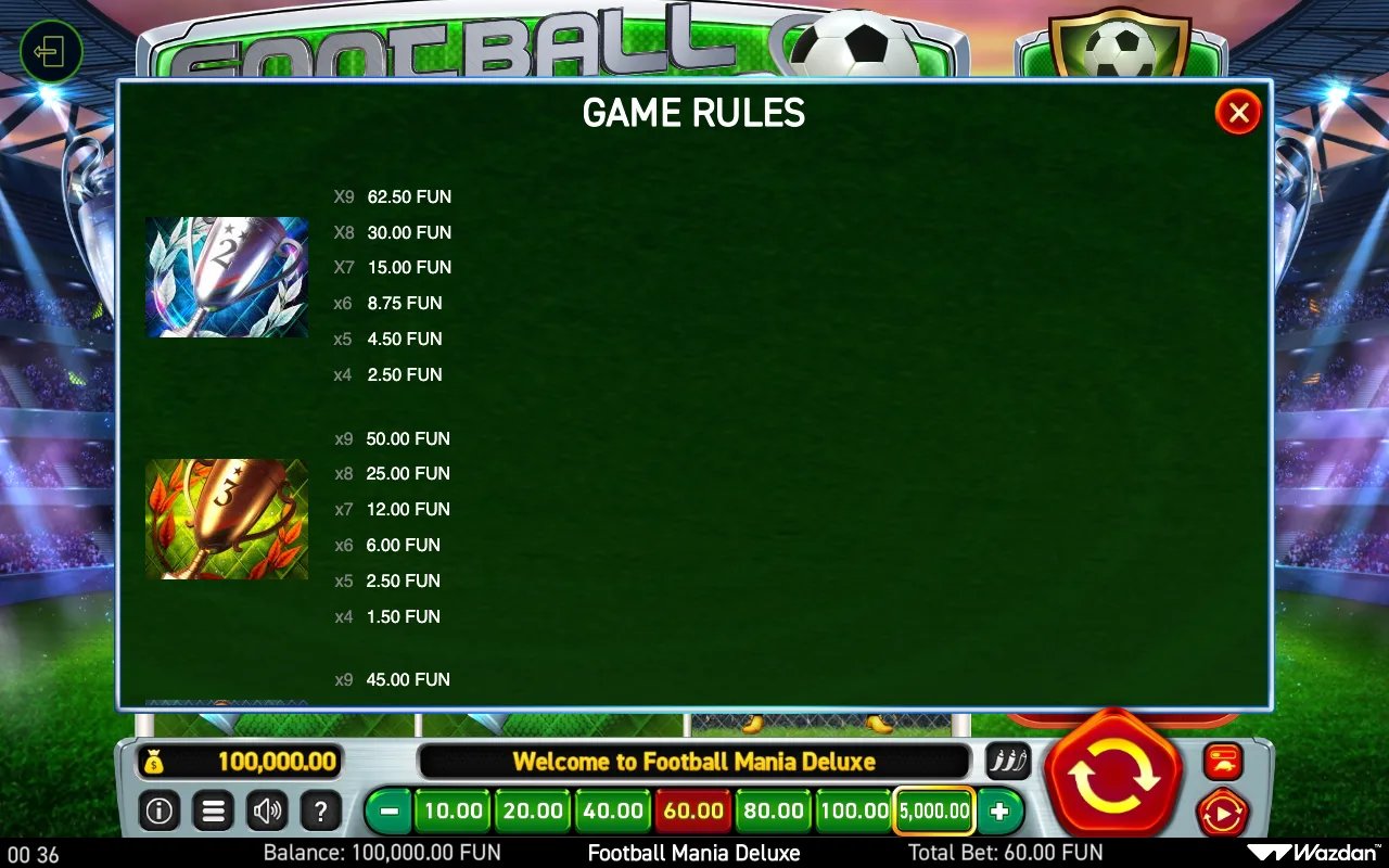 Game rules, page 3 — Football Mania Deluxe