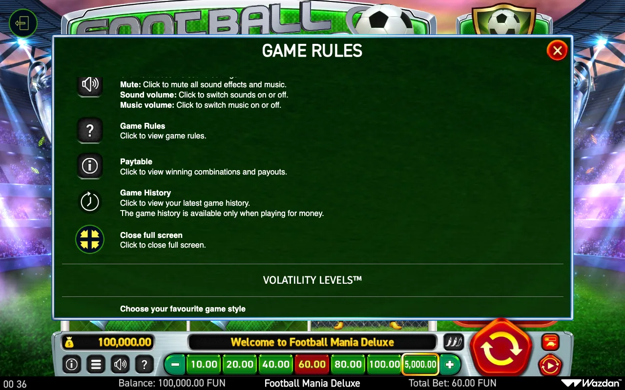 Game rules, page 5 — Football Mania Deluxe