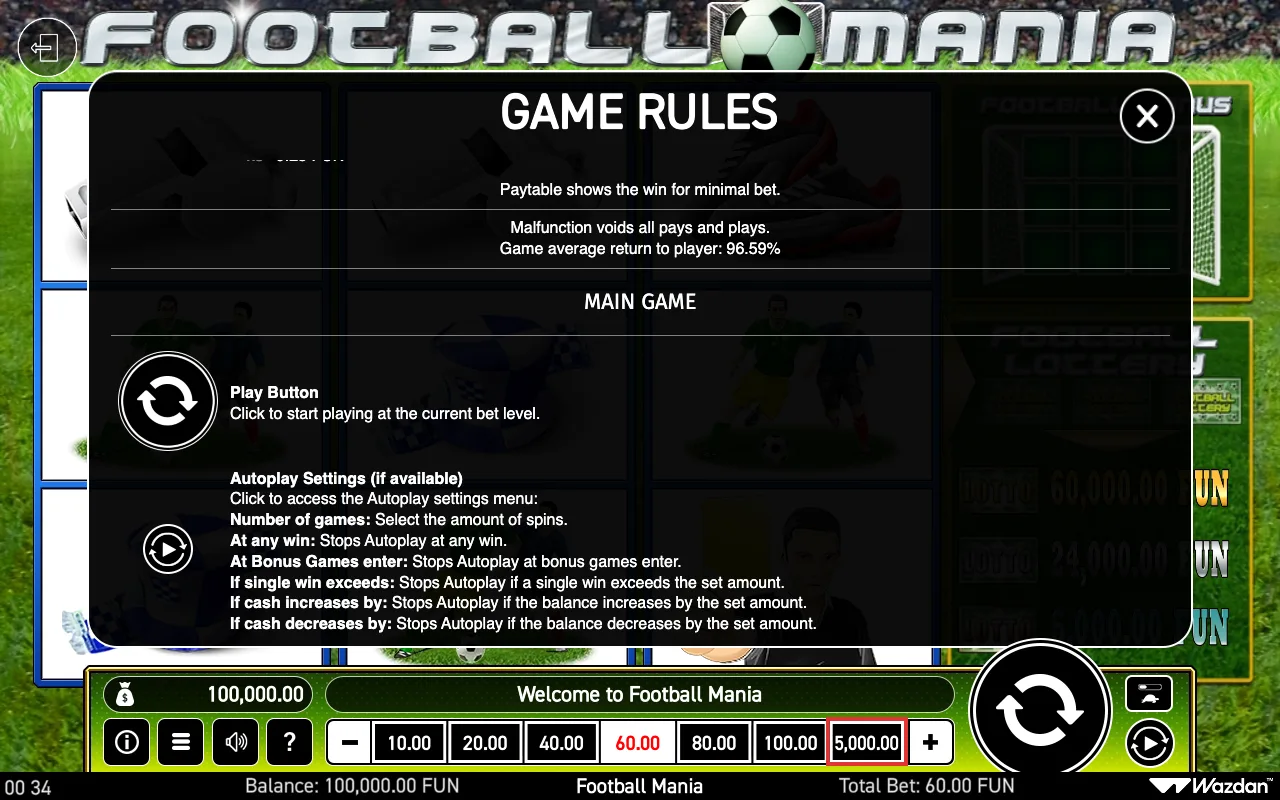 Game rules, page 5 — Football Mania