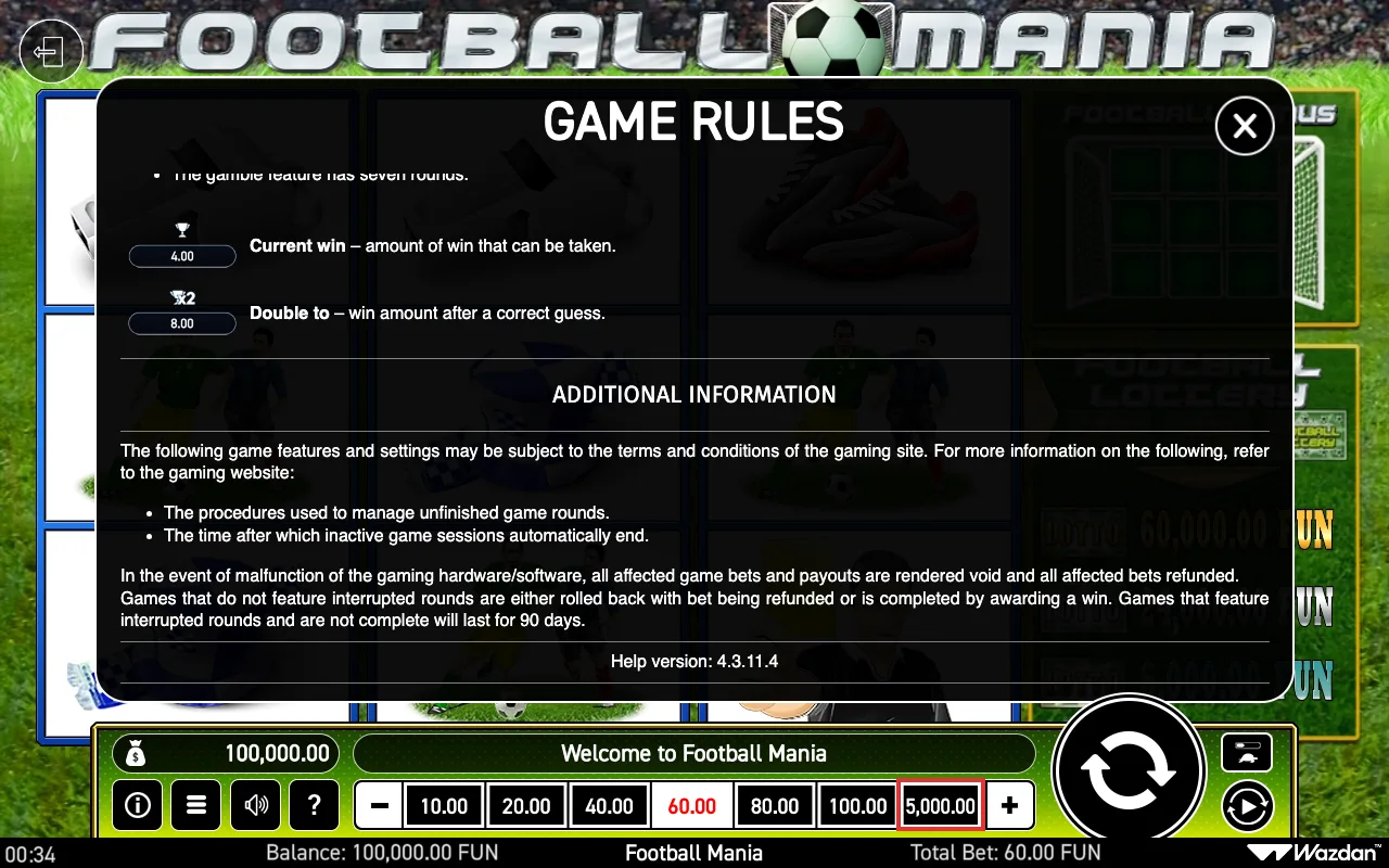 Game rules, page 7 — Football Mania