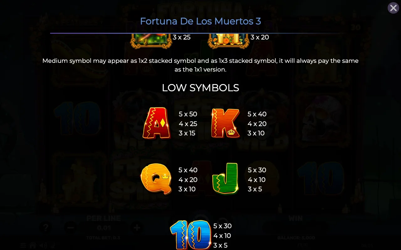 Low symbols — Fortuna de Los Muertos 3