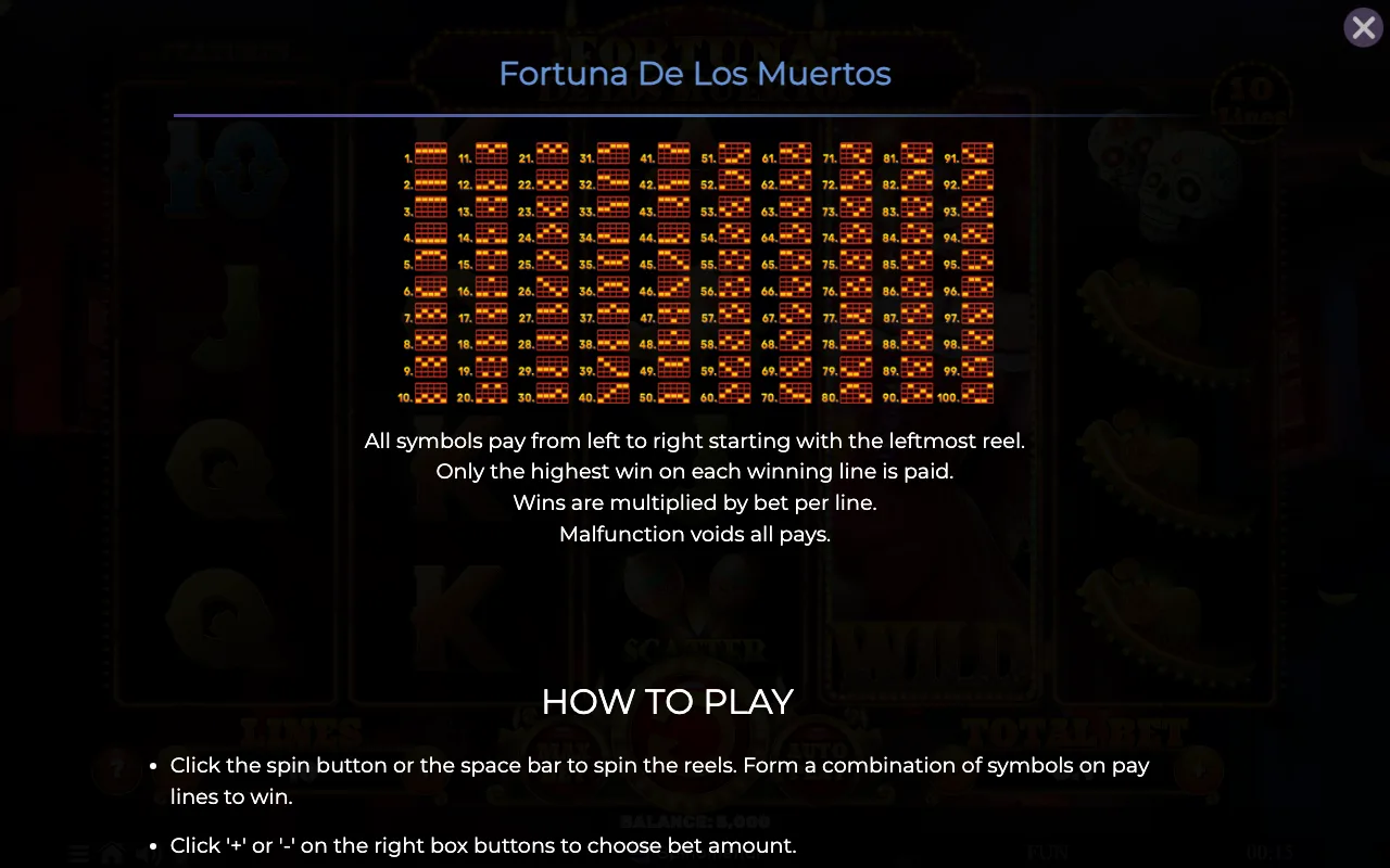 Game rules, page 3 — Fortuna de Los Muertos