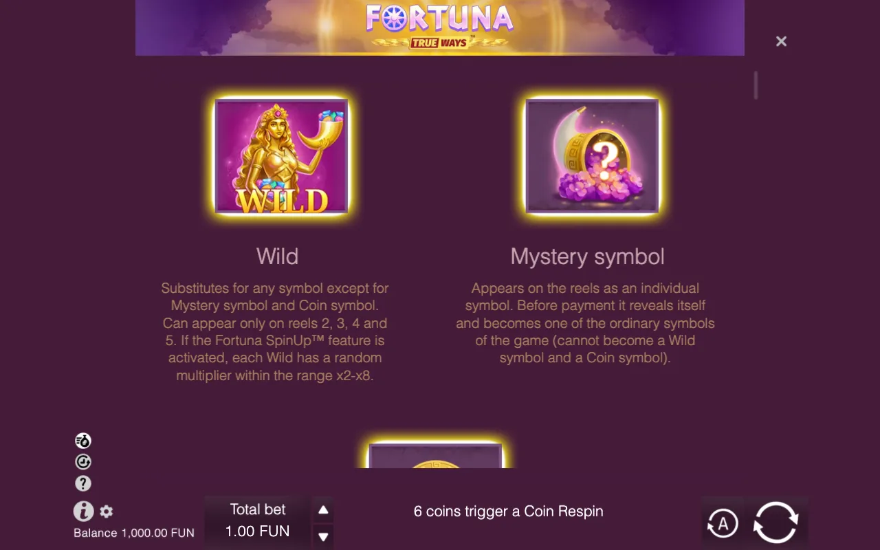 Game rules, page 1 — Fortuna TrueWays