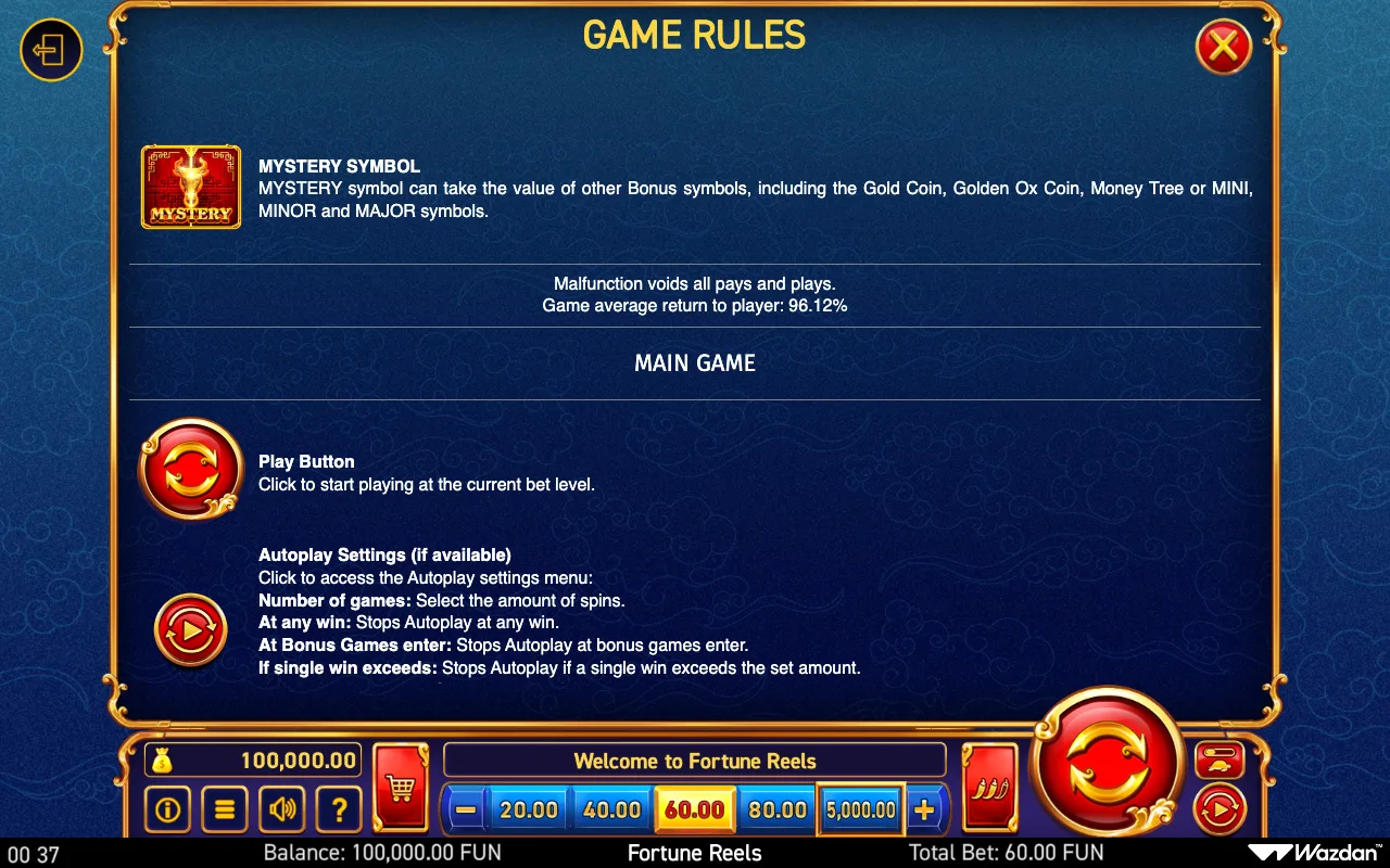Game rules, page 10 — Fortune Reels