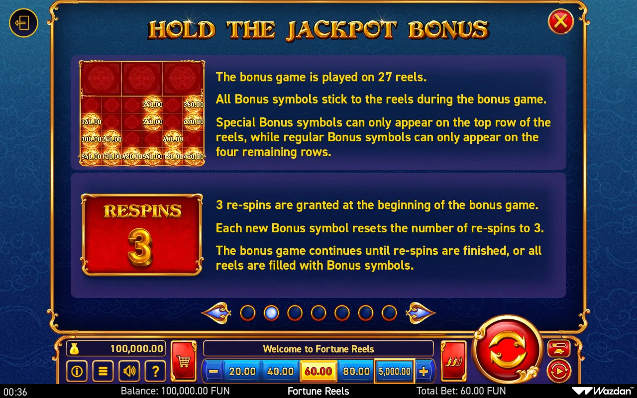Game rules, page 2 — Fortune Reels