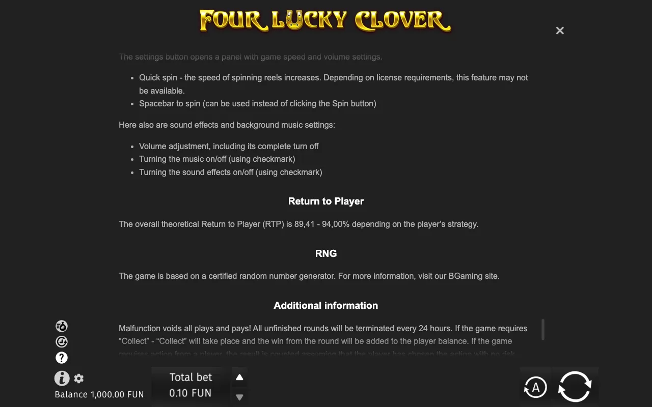 Game rules, page 10 — Four Lucky Clover