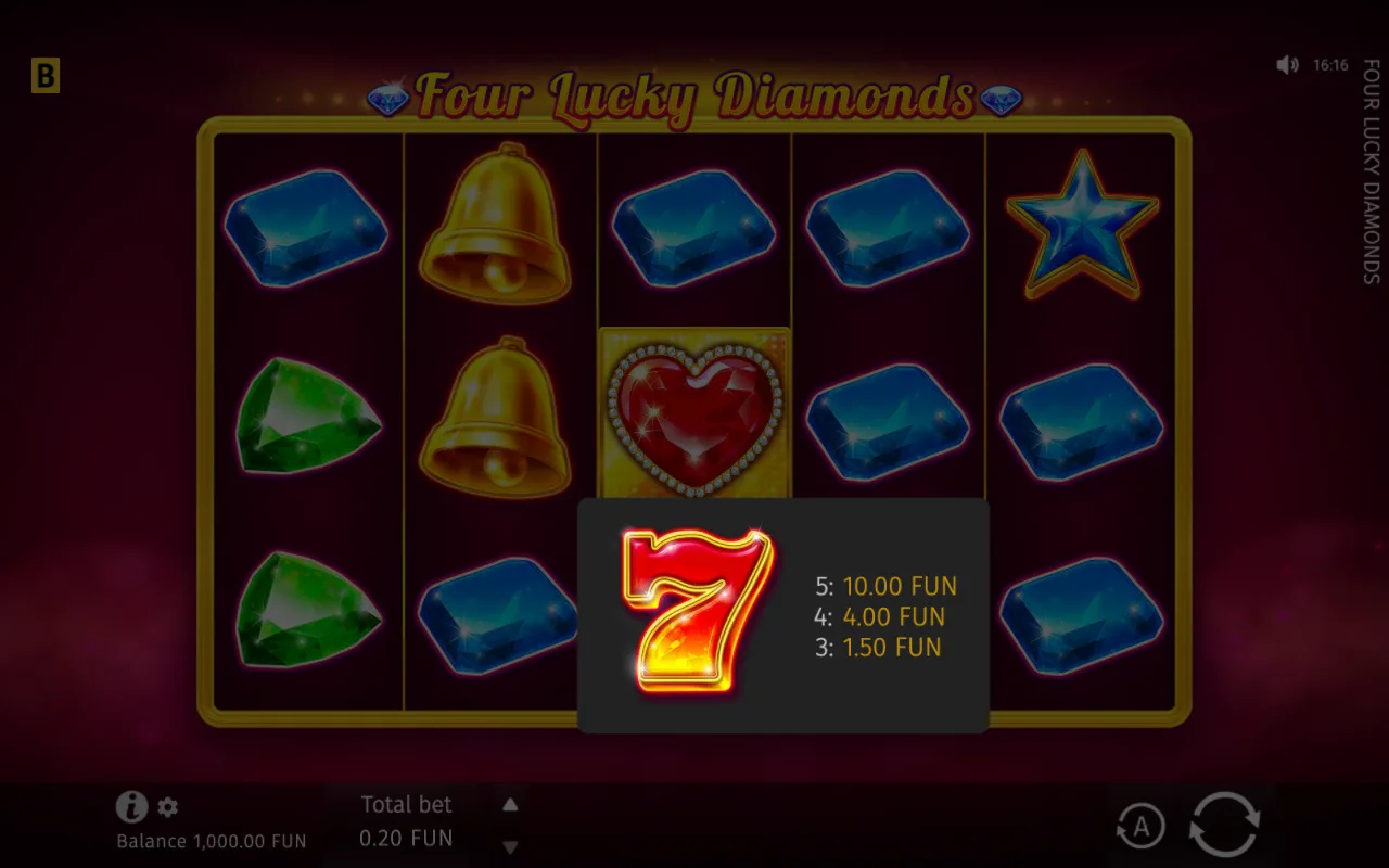 The base game — Four Lucky Diamonds