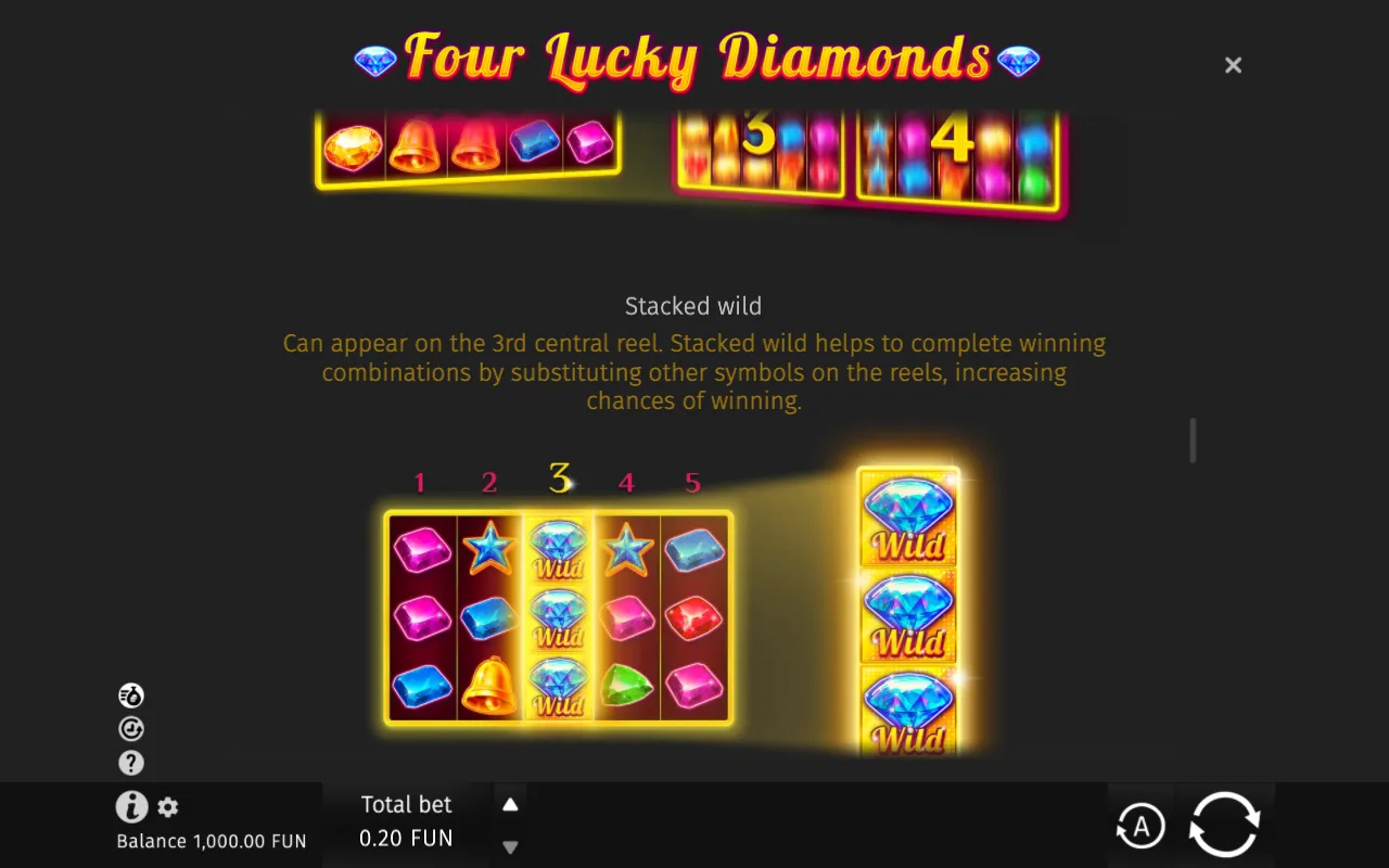 Game rules, page 3 — Four Lucky Diamonds