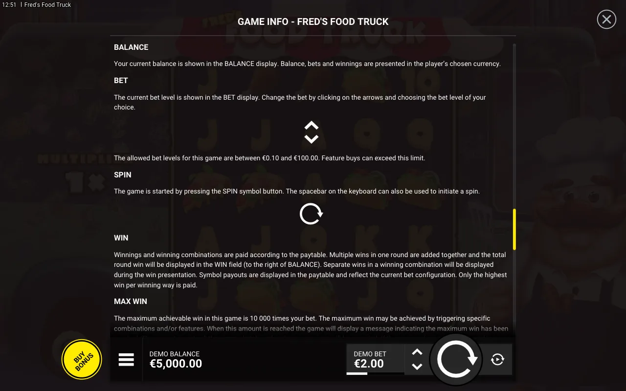 Game rules, page 5 — Fred's Food Truck