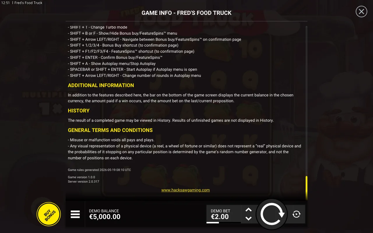 Game rules, page 8 — Fred's Food Truck