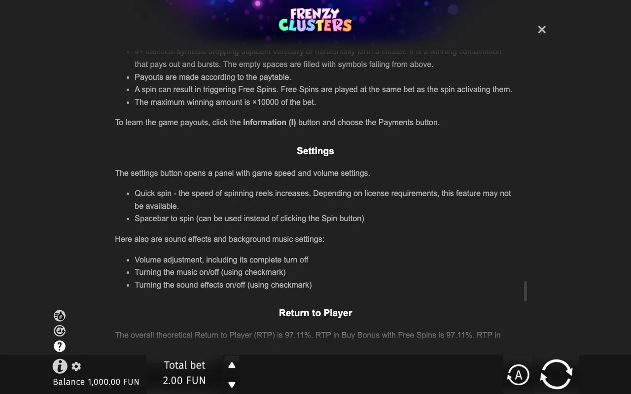 Game rules, page 10 — Frenzy Clusters