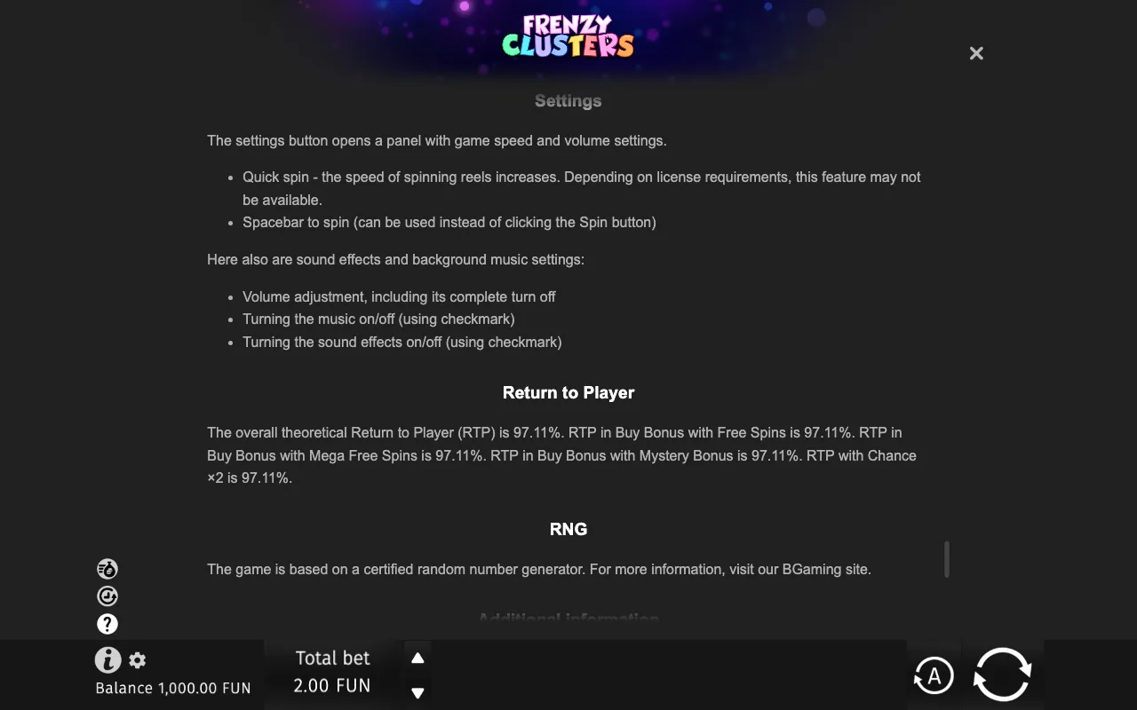 Game rules, page 11 — Frenzy Clusters