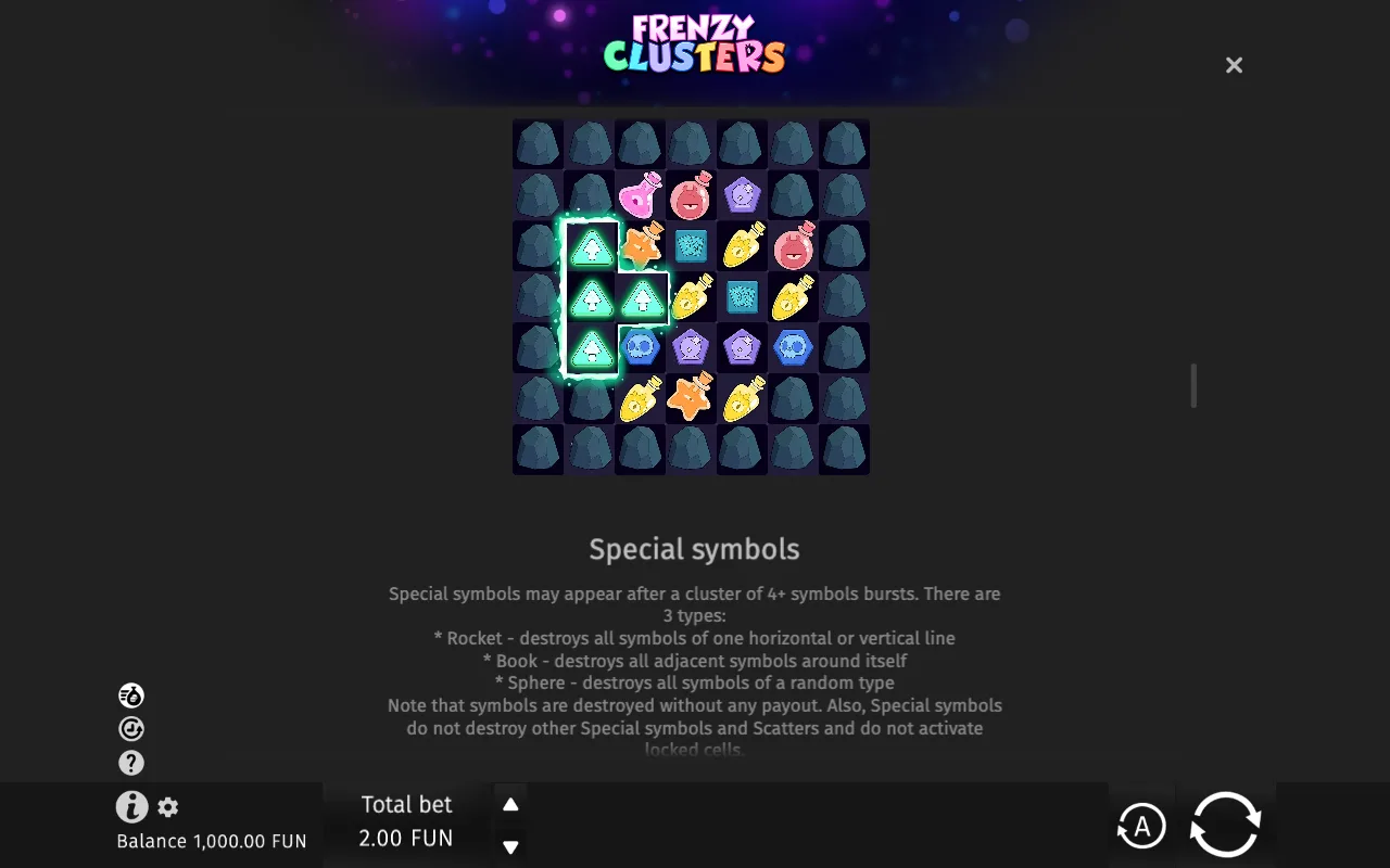 Game rules, page 4 — Frenzy Clusters